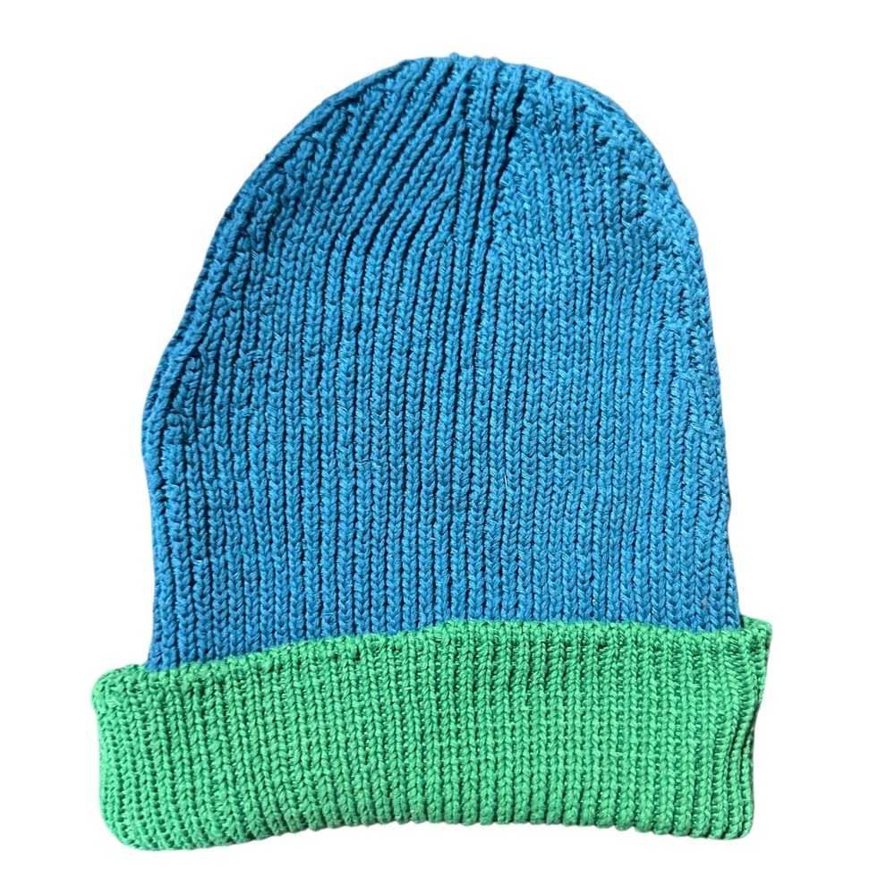 Donni Women's Cuffed 2-Tone Beanie Knit Cap Hat‎ Blue & Green warm Anthropologie